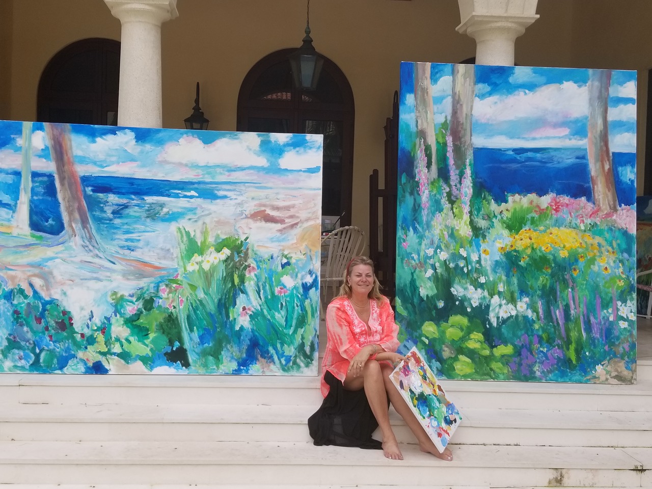 Jos&eacute;e Nadeau with her artwork